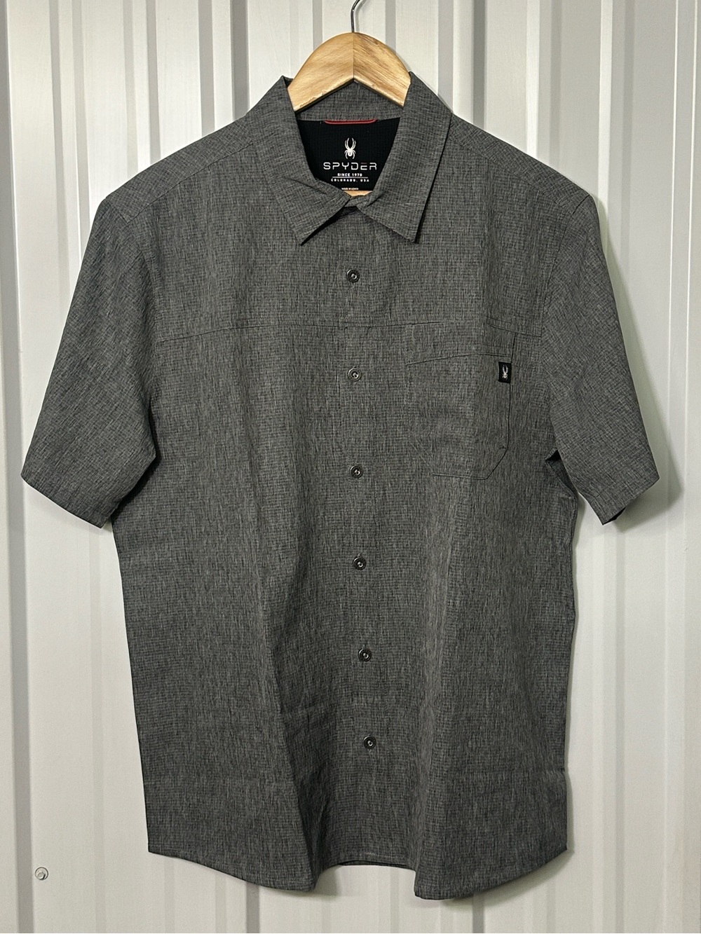 Spyder Men’s Performance Shirt Athletic Luxe Collared Button Front Golfcore